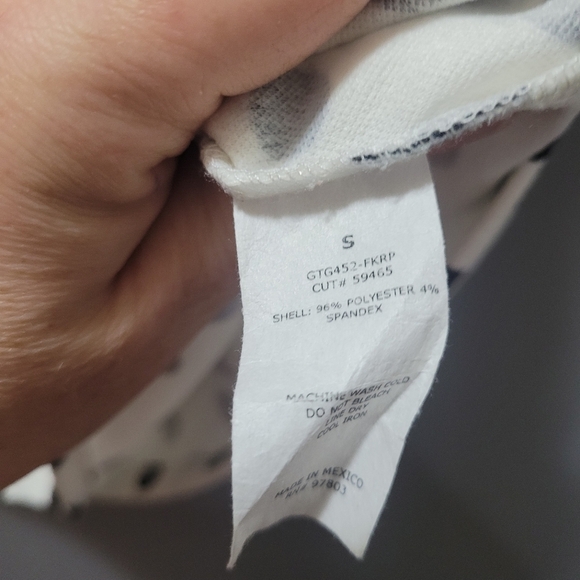 Green Envelope White with Black Polka Dot Short Sleeve Top S - Picture 6 of 6